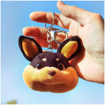 Cute algodón personalizado de peluche muñeca de perro llavero para la decoración de la bolsa
