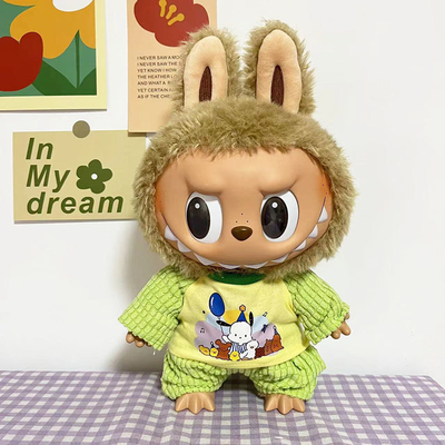 Mejor precio Papel de muñeca Labubu Suéter Tejido de juguete Colorido Traje Conjunto de dibujos animados Labubu vestido