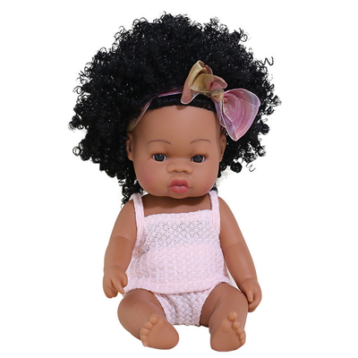 14 pulgadas de 33 centímetros Reborn African Rubber Dolly con Jumps Muslin y Arcos de la Cabeza para Niñas