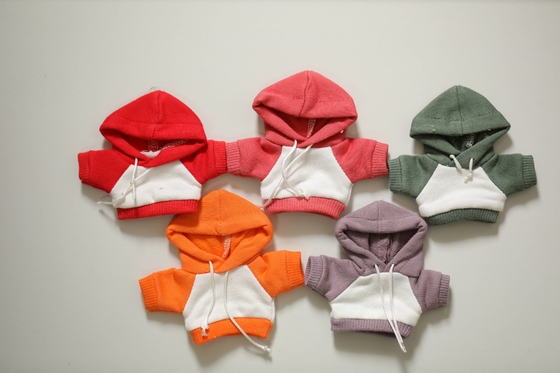 Camiseta de muñeca de oso de peluche Disfraces con capucha Ropa de muñeca de personalización extraíble