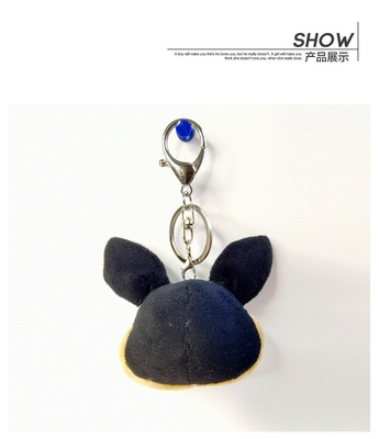 Cute algodón personalizado de peluche muñeca de perro llavero para la decoración de la bolsa
