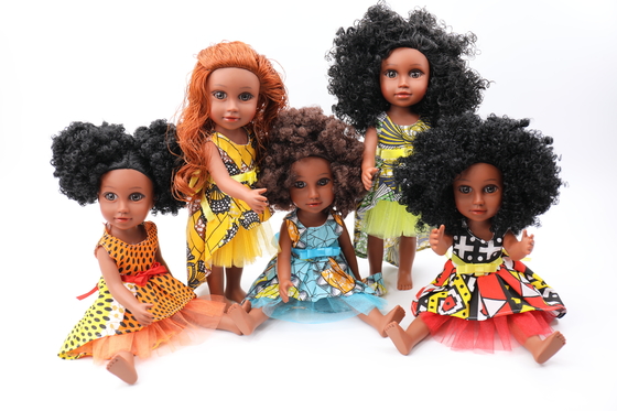 Diseño personalizado Muñecas de vinilo de 35 cm Muñecas negras africanas para niños