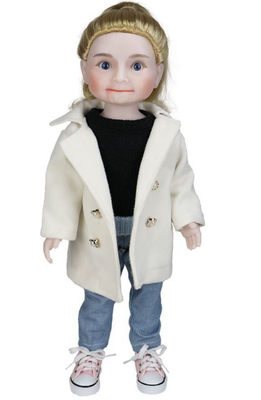 Personalizado muñeca americana de 18 pulgadas OEM diseño original diferentes atuendos estilo Show Case