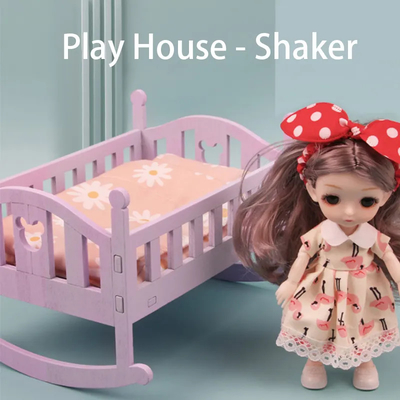 Cama de muñeca de madera cuna de bebé para muñecas de 6 pulgadas accesorios de muñecas imprescindibles para niños