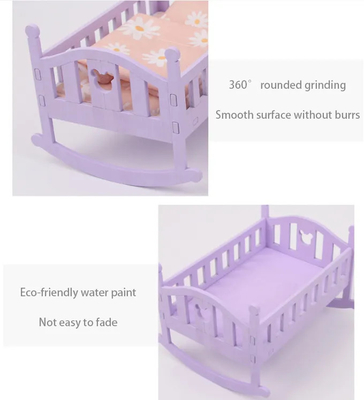 Cama de muñeca de madera cuna de bebé para muñecas de 6 pulgadas accesorios de muñecas imprescindibles para niños