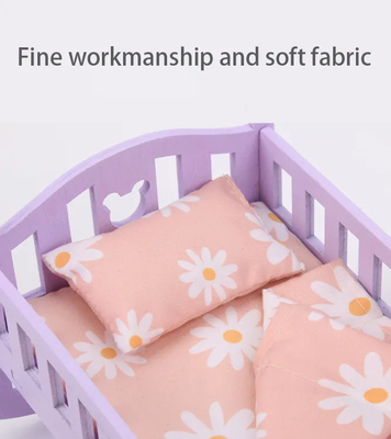 Cama de muñeca de madera cuna de bebé para muñecas de 6 pulgadas accesorios de muñecas imprescindibles para niños