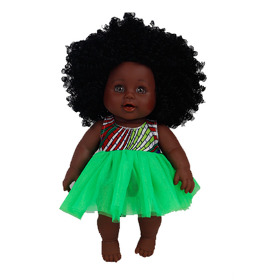 Lavado de manos suave muñecas de silicona de 35 cm para niños muñeca negra africana