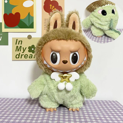 Bajo MOQ Tejido de muñeca Labubu Suéter Tejido de juguete Colorido Traje Conjunto de dibujos animados Labubu Vestido